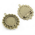 Decorative Round Brooch Tray Settings in Mixed Metal Tones view 4