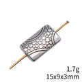 Carved Curved Rectangle Beads in Three Finishes for Jewelry Making view 5