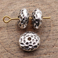 Hammered Round Small Hole Metal Spacer Beads in Two Finishes view 2