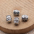 Antique Silver Swirl Large Hole Round Bead for Jewelry Making view 2