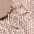 Open Diamond Resin Frame Charms in 4 Finishes for Jewelry Making view 4