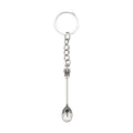 Silver Crown Mini Teaspoon Chain Split Ring Keychain view 5