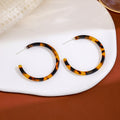 Leopard Amber and Blue Tortoiseshell Pattern Hoop Earrings view 6