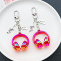 Transparent Red Headphone and Music Note Clip Keychain Eight-Color Collection view 2