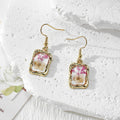 Gold Frame Dried Flower Resin Drop Earrings Eight Styles view 4