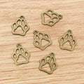 Paw Print Outline Charms in Antique Bronze and Silver view 6
