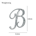 Silver Tone Initial Letter Crystal Twenty-Six Designs Metal Brooch Pin view 7