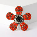 Southwestern Flower Brooch With Polished Metal And Sculpted Decorative Details view 2