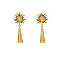 Gold and Silver Sunburst Tapered Drop Stud Earrings view 5