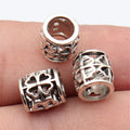 9.3x8.9x8.9mm 1.2g Antique Silver Zinc Alloy Hollow Four Leaf Clover Large Hole Beads for DIY Bracelets