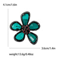 Five Petal Teardrop Crystal Flower Brooch in Five Colors view 4