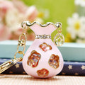 Copper Coin Gem Fortune Bag Keychains in White Purple Pink and Blue view 8