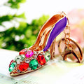 Jeweled High Heel Keychains With Multicolor Faceted Stones view 10