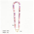 Mixed And Clear Ten Millimeter Round Bead Carabiner Necklaces view 11