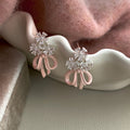 Crystal Flower and Loop Earrings in Three Colors Statement Jewelry Design view 8