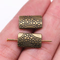 Carved Curved Rectangle Beads in Three Finishes for Jewelry Making view 6