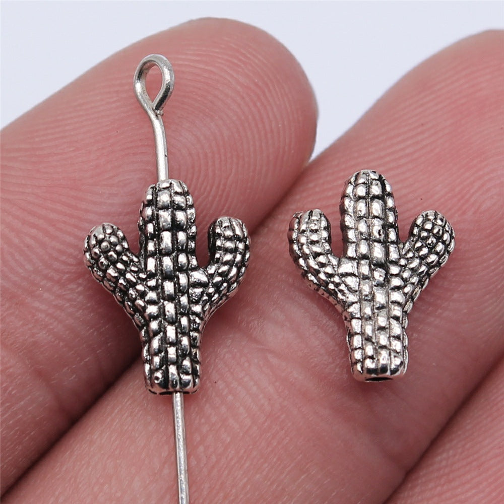 12x10mm 0.7g Antique Silver Zinc Alloy Cactus Loose Metal Beads for DIY Bracelet Necklace Making