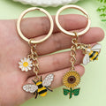 Bee and Honeycomb Charm Keychains in 11 Pictured Variations for Bags and Keys view 3