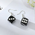 Silver Tone Translucent Resin Dice Hook Earrings in Nine Colors view 4