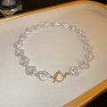 Irregular Baroque Pearl Necklace Bracelet Gold Tone Toggle Clasp view 7