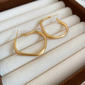 Irregular Open Square Hoop Earrings In Gold And Silver Tone view 6