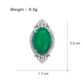 Green Silver Tone Flower Crystal Eight Designs Metal Brooch Pin view 7