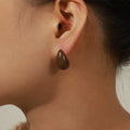 Color Enamel Teardrop Stud Earrings Copper Gold Post view 8