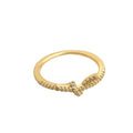 Gold Tone Clear Stone Rope Knot Band Ring For Women view 5