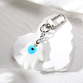 Glass Hamsa Evil Eye Keychains Silver Clasp 7 Color Styles view 3