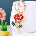 Pearl Rose Keychains in Pink and Red with Optional Fortune Loops view 4