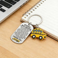 School Bus Driver Dog Tag Keychain Stainless Steel Charm view 3