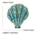 Crystal Shell Brooch In Six Enamel Colors With Polished Metal Detail view 7