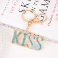 Rhinestone Kiss Letter Keychain Metal Lips Pendant Charm view 7