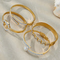 Crystal Geometric Open Bangle Collection in Three Designs view 3