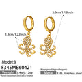 Crystal Octopus Drop Hoop Earrings in Gold and Silver Tone view 11