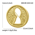 Gold Tone Hammered Round Keyhole Circle Brooch Pin view 6