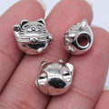 13x12mm 4.5g Multicolor Zinc Alloy Lucky Cat Large Hole Beads for Bracelet DIY Jewelry Making