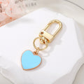 Gold Tone Enamel Heart Clip Keychains in Six Colors view 3