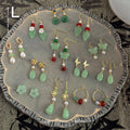 Jade Tone Chinese Style Pearl Drop And Stud Earrings view 2