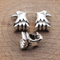 Antique Silver Sculpted Eagle Head Large Hole Metal Bead view 2