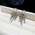 Mint Star Layered Tassel Stud Earrings In Two Tones view 7