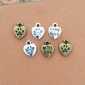 Paw and My Dog Heart Charm in 3 Decorative Finishes view 3