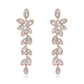 Gold Tone Silver Tone Floral Leaf Chain Tassel Crystal Four Designs Metal Dangle Earrings view 8