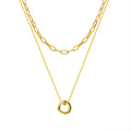 Gold Double Layer Detachable Multi Ring Ball Chain Necklace view 5