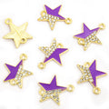 Enamel-Look And Crystal-Accented Gold Silver Star Alloy Connectors in 12 Styles view 12