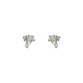 Silver Tone Clear Stone Bow And Pearl Drop Mini Stud Earrings view 5