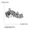 Musical Staff Brooch in Antique Gold and Silver Tones view 7