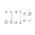 Six Piece White Faux Pearl Double Ended Collar Pin Set view 5