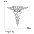 Winged Serpent Staff Brooch In Gold Or Silver Tone view 5