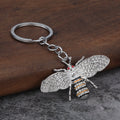 Bee Crystal Rhinestone Metal Keychain for Car Bag Backpack Accessory